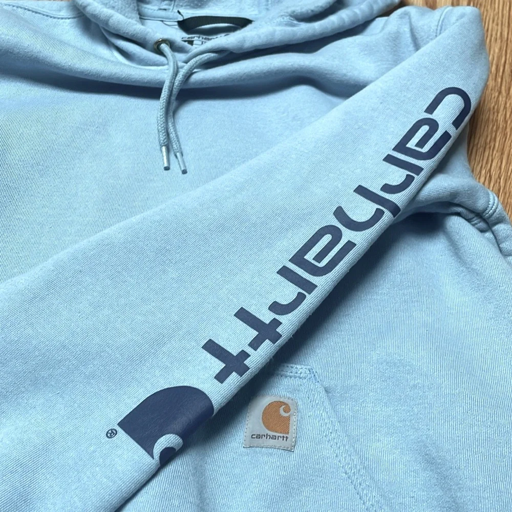 Carhartt Graphic Sweatshirt Hoodie Women’s Size Small Loose Fit From Fall 2022 - Picture 5 of 10